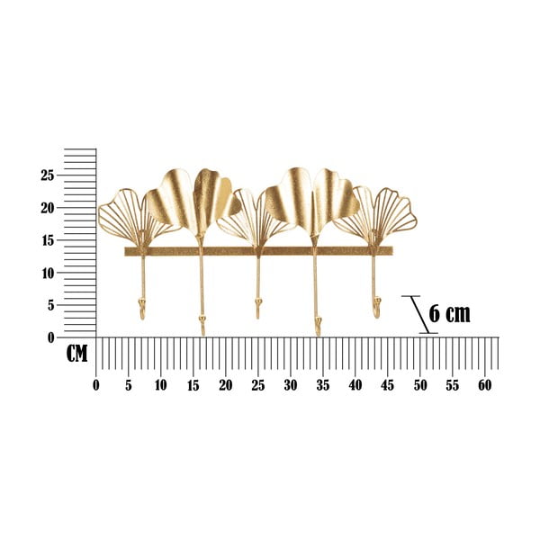 Метална закачалка за стена в златист цвят Leaves - Mauro Ferretti-image-4