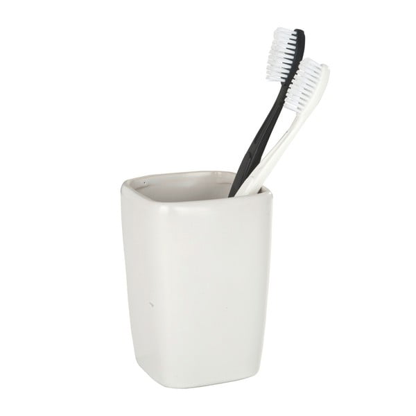 Бяла керамична чаша за четки за зъби Faro - Wenko