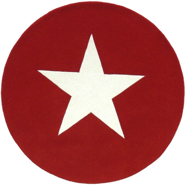 Vlněný koberec Star Red, 130 cm