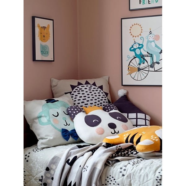 Бежово и оранжево памучно покривало за детско легло , 80 x 100 cm Raindrops - Södahl-image-1