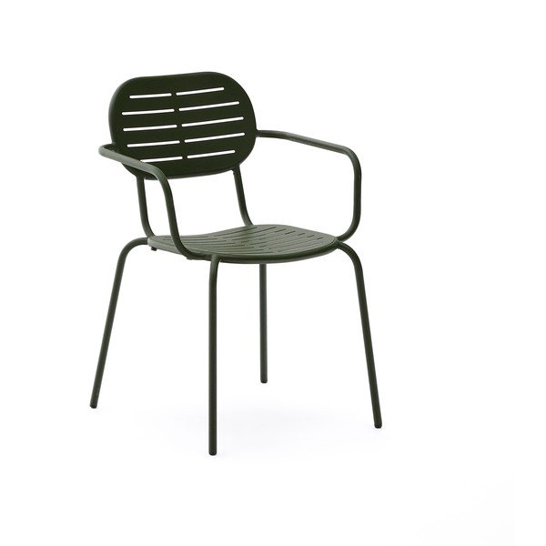 Тъмнозелен градински стол метален Brai – Kave Home