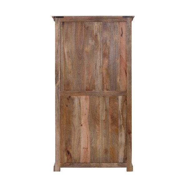 Кафяв гардероб от масивно манго 190x45 cm Maneesh – Støraa-image-3