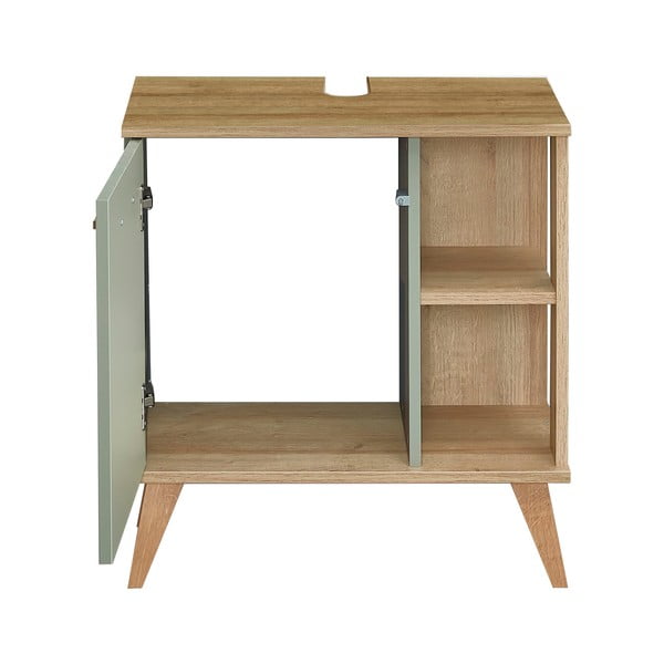 Зелен шкаф под умивалника от дъб 60x65 cm Set 963 - Pelipal-image-3
