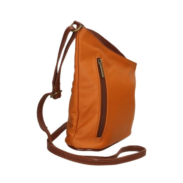 Кафява кожена чанта в цвят коняк Garturo - Chicca Borse-image-4