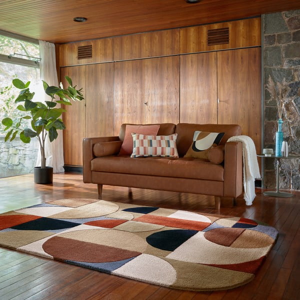 Теракотен ръчно изработен вълнен килим 160x230 cm Mia Arch – Flair Rugs-image-1