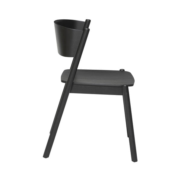 Черен дъбов трапезен стол Oblique - Hübsch-image-2