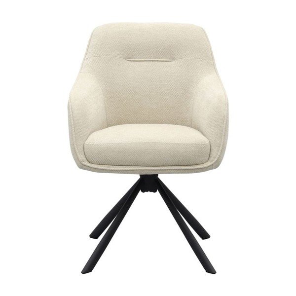 Кремав тапициран трапезен стол с подлакътници Avola – Unique Furniture-image-1