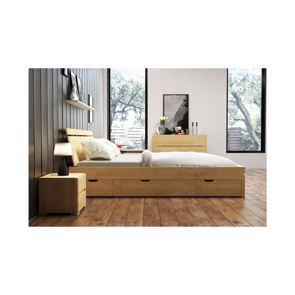 Dvoulůžková postel z borovicového dřeva se zásuvkou SKANDICA Sparta Maxi, 160 x 200 cm-image-3