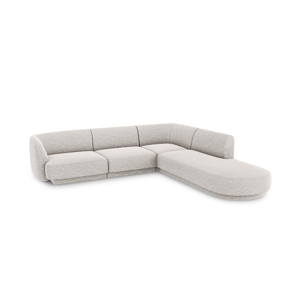 Светлосив ъглов диван (десен ъгъл) Miley - Micadoni Home-image-3
