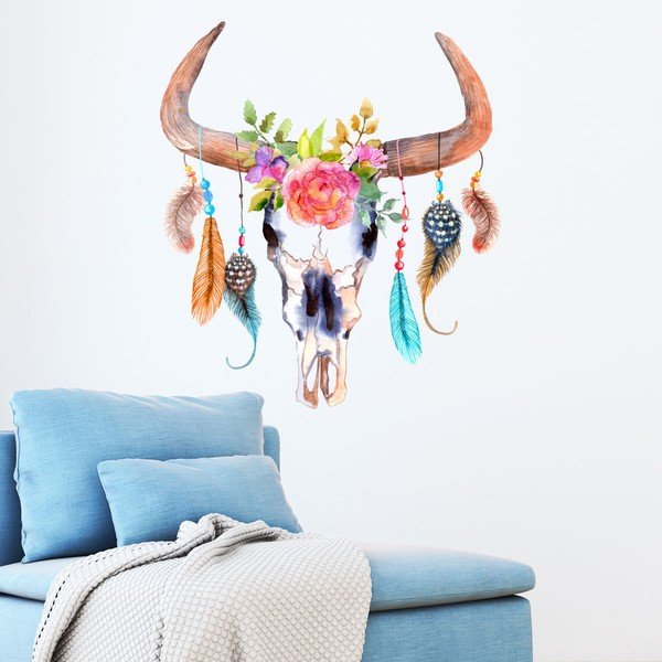 Стикер за стена Boho Buffalo Head - Ambiance-image-1