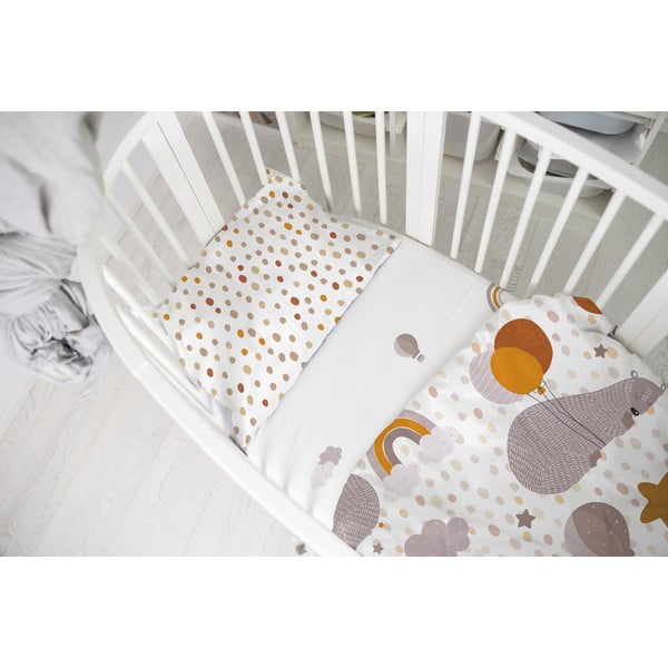 Бебешки чаршаф от разтегателен памучен сатен 200x90 cm Balloon Dreaming - Butter Kings-image-1