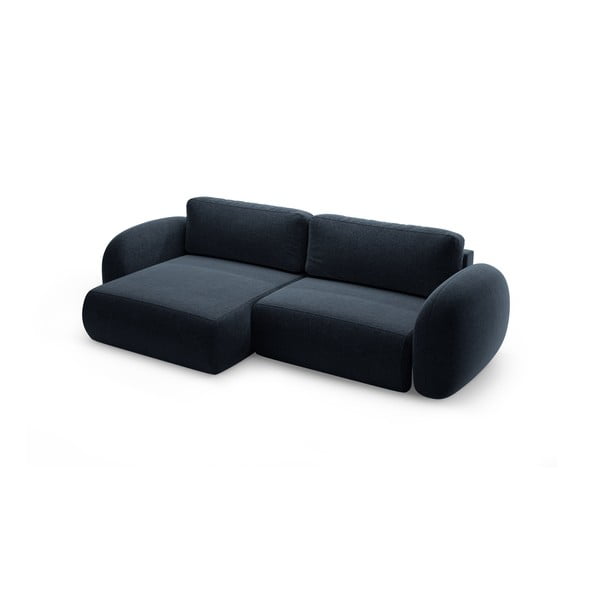 Тъмносин шенилов сгъваем/с място за съхранение ъглов диван Tonale – Cosmopolitan Design-image-2