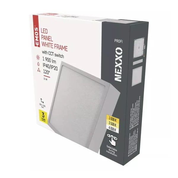 Бяла LED светлина за таван 22,5x22,5 cm Nexxo - EMOS-image-1