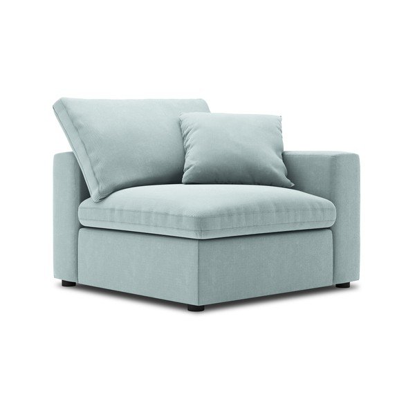 Светлосиня ъглова част от модулен диван от велур Galaxy, десен ъгъл - Windsor & Co Sofas-image-2