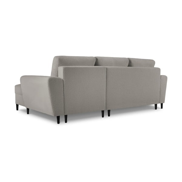 Светлосив разтегателен ъглов диван с място за съхранение от прежда с примки от букле (десен ъгъл) Kyoto – Cosmopolitan Design-image-4