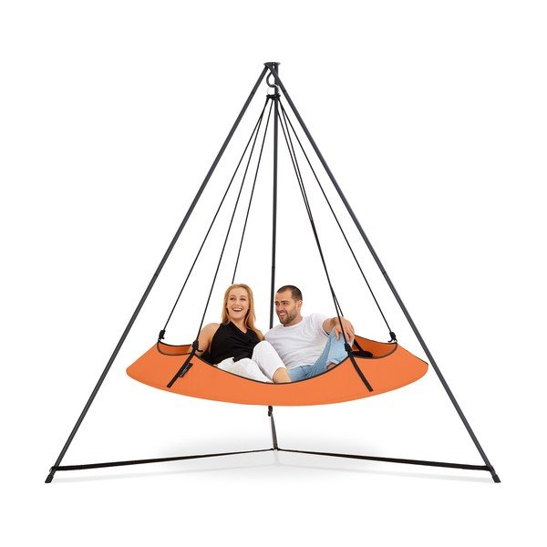 Оранжева градинска люлка със стойка - Hangout Pod-image-2