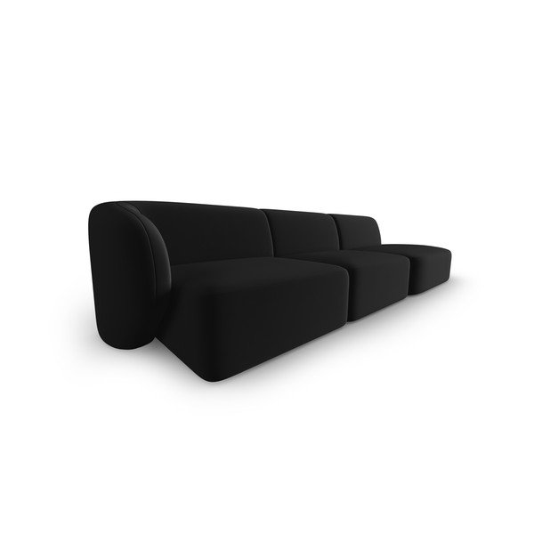 Черен кадифен диван с ляв ъгъл 311 cm Paolo – Milo Casa-image-2