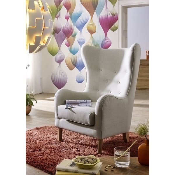 Кресло от сиво ленено платно с уши Miriam - Max Winzer-image-1