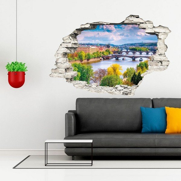 3D стикер за стена Пражка пролет, 90 x 60 cm - Ambiance-image-3