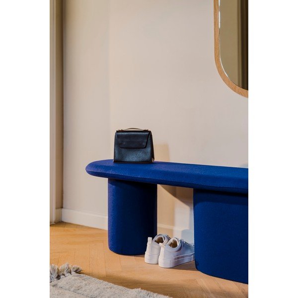 Синя вълнена подплатена пейка Rull – noo.ma-image-3