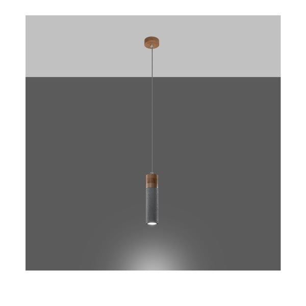 Сива висяща лампа ø 7 cm Susanna - Sollux-image-1