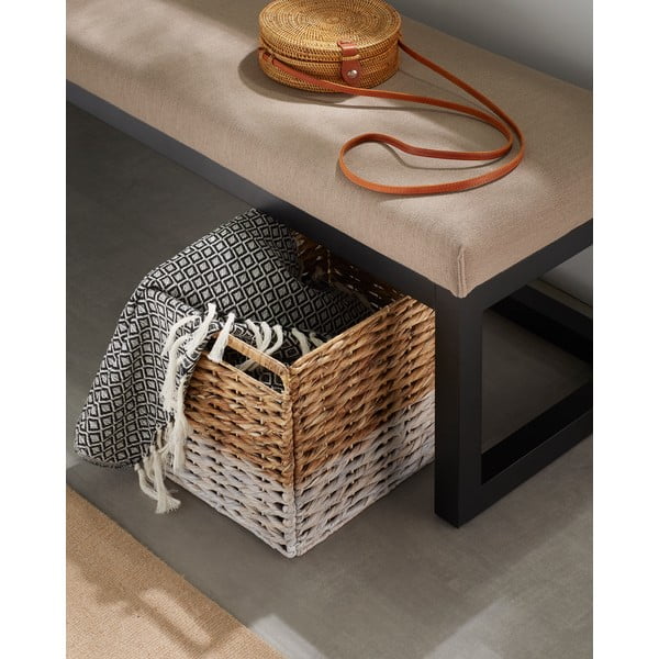 Плетена кутия за съхранение с бели детайли Woody - Kave Home-image-4