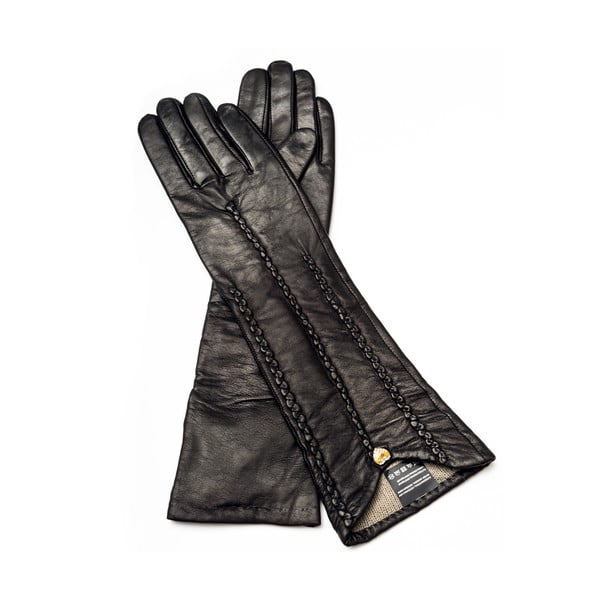 Дамски черни кожени ръкавици <br>Pride & Dignity New York, размер 7,5 - Pride&Dignity