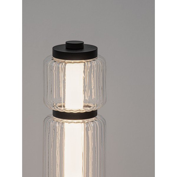 Матово черно стъклена LED подова лампа (височина 123 cm) Liesa – Nova Luce-image-3