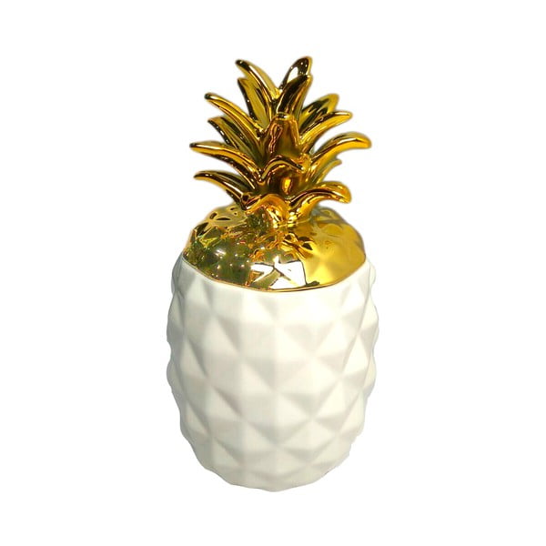 Bílo-zlatá dekorace Maiko Pineapple, střední