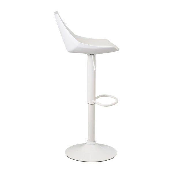 Бели бар столове в комплект от 2 бр. с регулируема височина от имитация на кожа (височина на седалката 56,5 cm) – Casa Selección-image-1