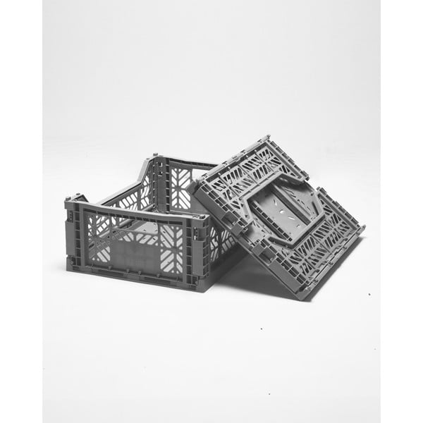 Комплект от 2 сиви кутии за съхранение Caja - Little Nice Things