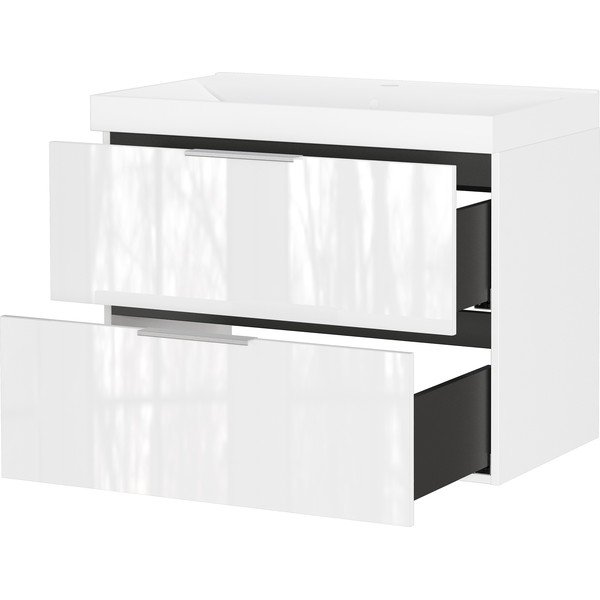 Бял гланцов стенен шкаф за мивка 81x65 cm Celano – Germania-image-4