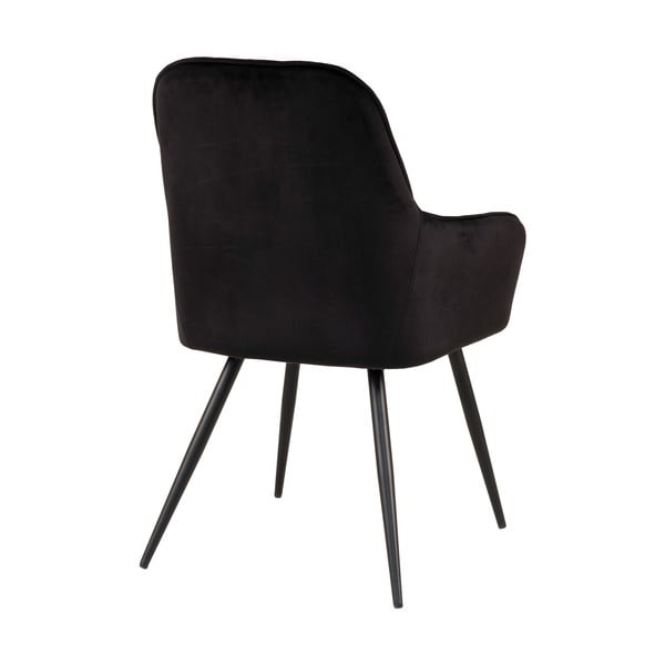 Черни тапицирани трапезни столове в комплект с подлакътници 2 бр. Harbo – House Nordic-image-4