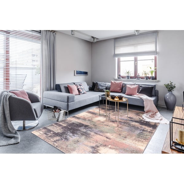 Светлорозов вълнен килим 160x240 cm Fizz - Agnella-image-1