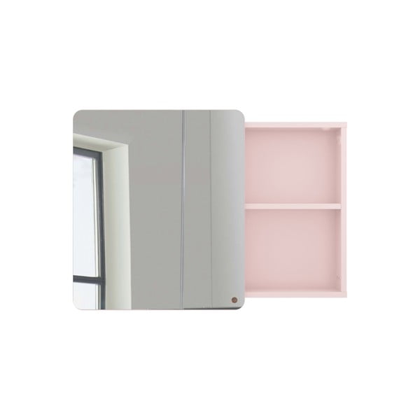 Розов висящ шкаф за баня с огледало 80x58 cm Color Bath - Tom Tailor