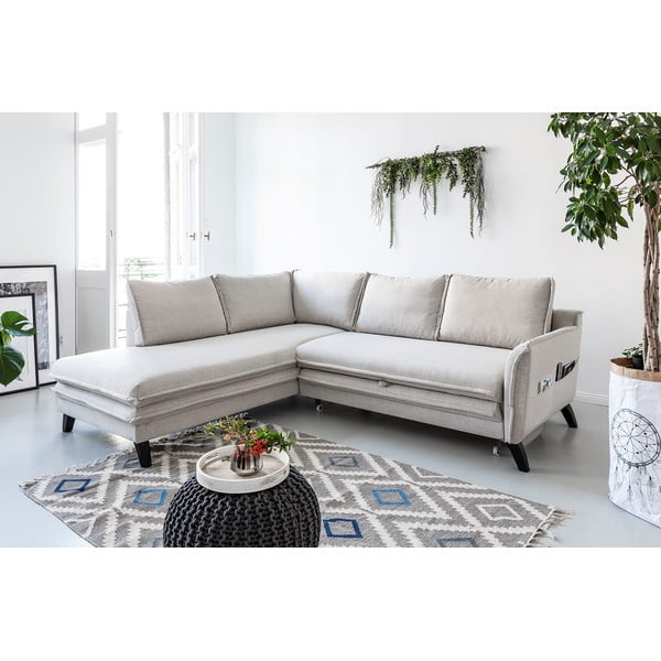 Светлобежов ъглов разтегателен диван ляв ъгъл, Charming Charlie - Miuform-image-3