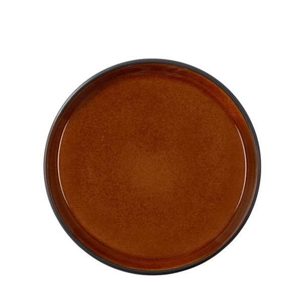 Черна/в кехлибарен цвят десертна глинена чиния ø 17 cm Gastro Black/Amber – Bitz