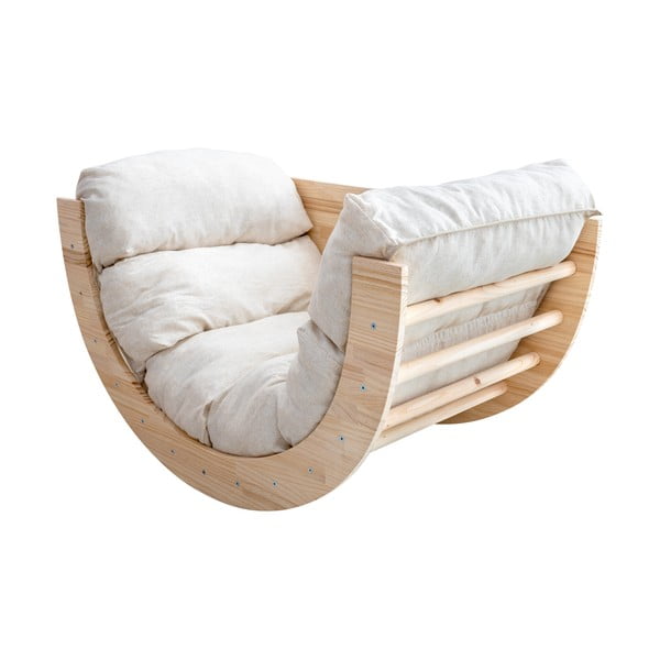 Люлка от масивен бор в естествен цвят 60x100x60 cm Montessori – Little Nice Things-image-2