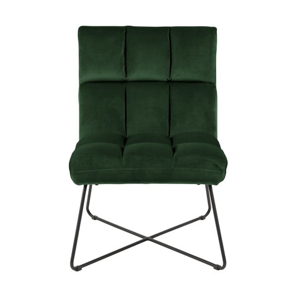 Зелено кадифено кресло Alba – Actona-image-2