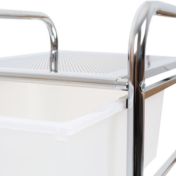 Пластмасов подвижен рафт в бяло и сребристо 33x79 см - Premier Housewares-image-2