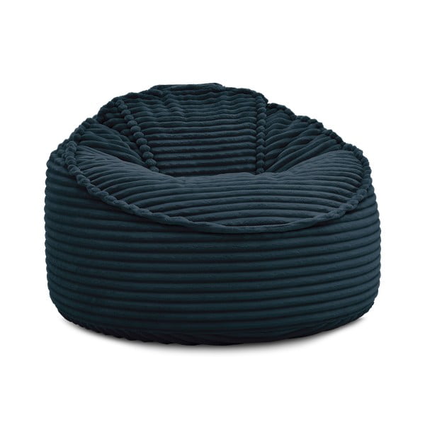 Тъмносин пуф от рипсено кадифе Socrate – Bobochic Paris-image-3