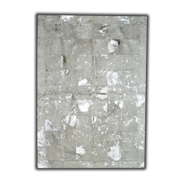 Кожен килим със сребърни детайли Dicecio, 180 x 120 cm - Pipsa