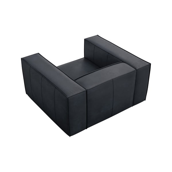 Тъмносиньо кожено кресло Madame – Windsor & Co Sofas-image-3