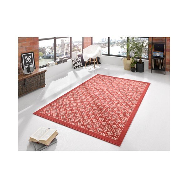Červený koberec Hanse Home Gloria Tile, 160 x 230 cm-image-1