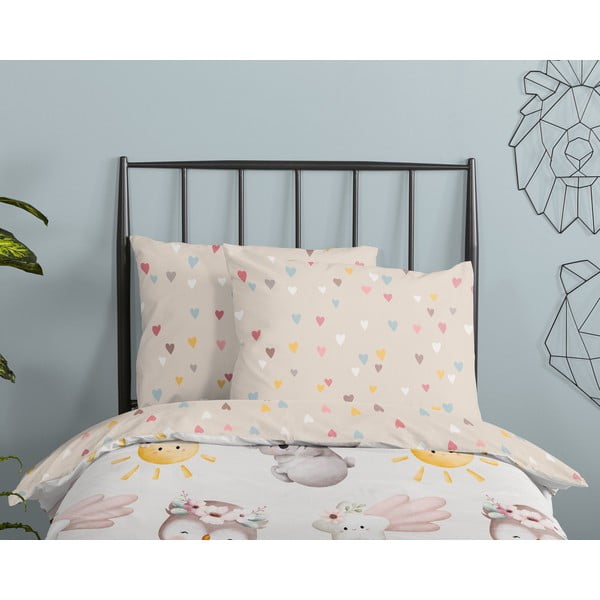 Кафяво-бежово памучно детско спално бельо за детско креватче 100x135 cm Hugs – Good Morning-image-2