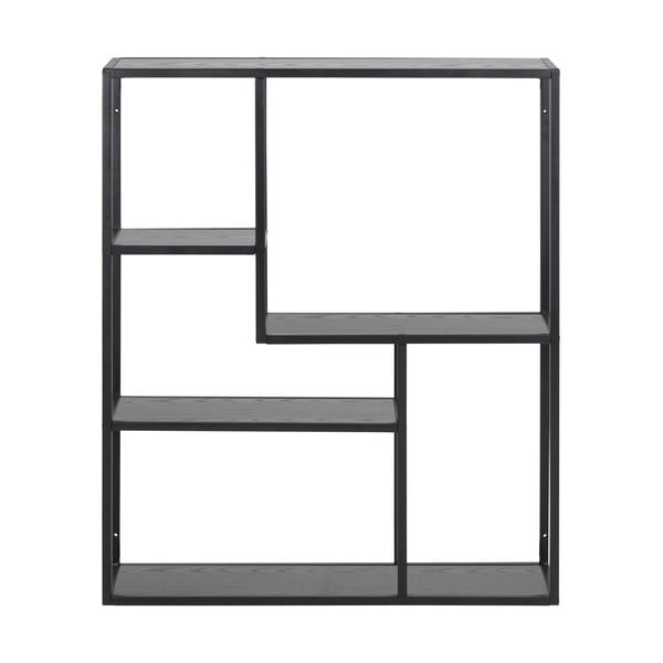 Черна стенна библиотека от декор от ясен 75x91 cm Seaford – Actona