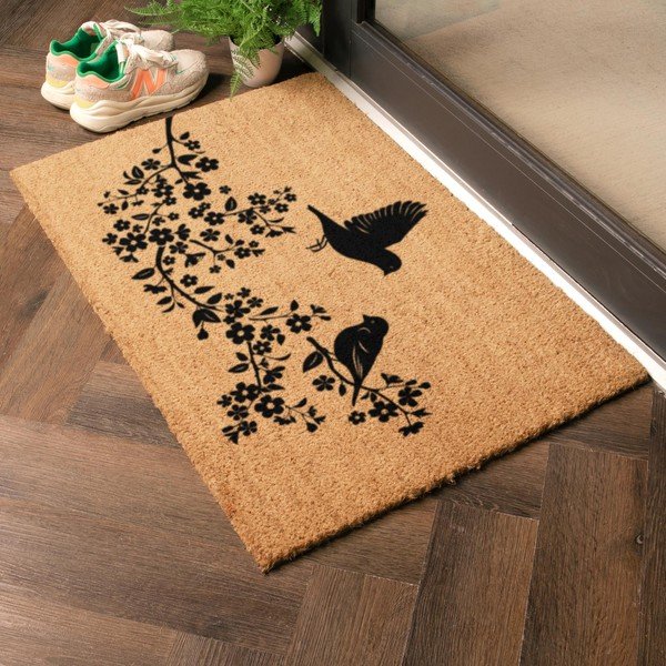 Изтривалка от кокосови влакна 60x90 cm Birds On a Tree – Artsy Doormats-image-1