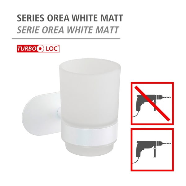 Бяла самозалепваща стъклена чаша за четки за зъби Orea – Wenko-image-4
