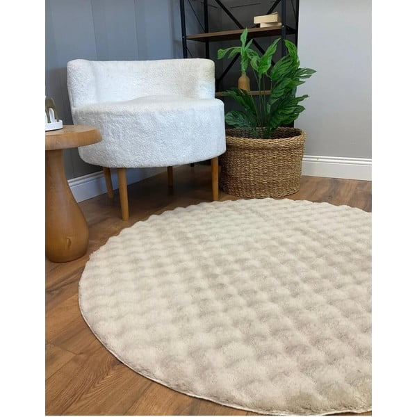 Бежов кръгъл килим подходящ за пране ø 80 cm Bubble Cream – Mila Home-image-2