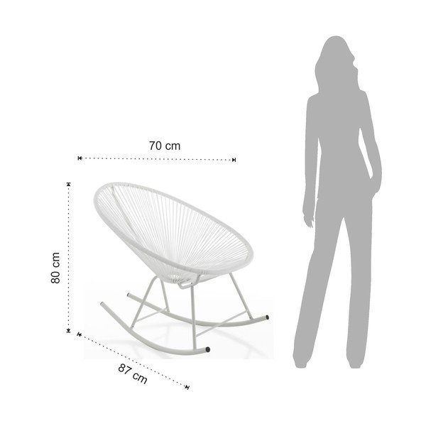 Бял люлеещ се стол, подходящ за употреба на открито Numana - Tomasucci-image-3
